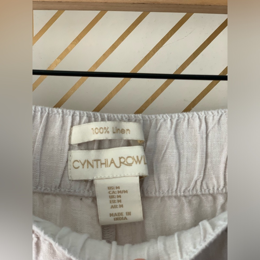 Cynthia Rowley 100% Linen Cropped culotte style crop Pant wide leg lagen look M - Picture 8 of 12